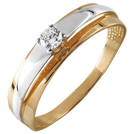 Кольцо, золото, фианит, 01-114500